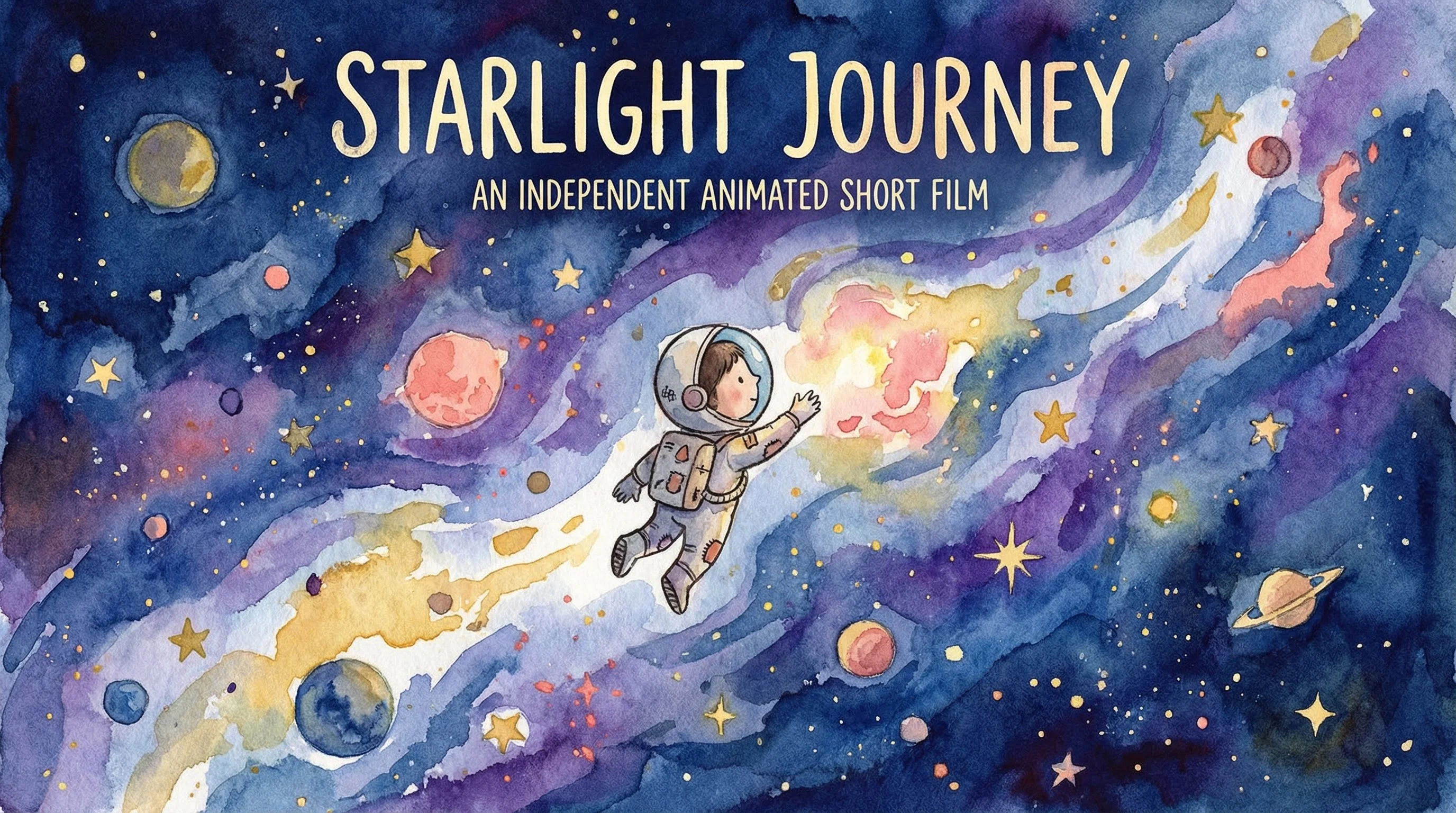 独立动画短片《星光旅途》- 2D手绘太空冒险动画作品展映