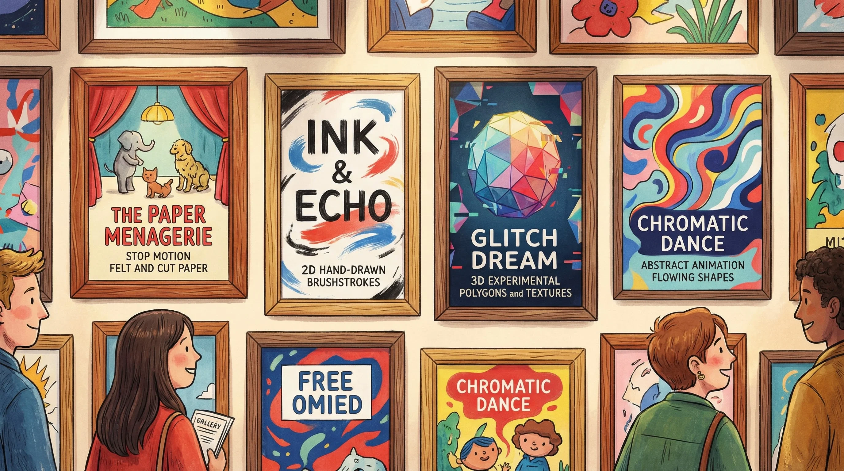独立动画作品展览画廊 - 多风格动画海报展示